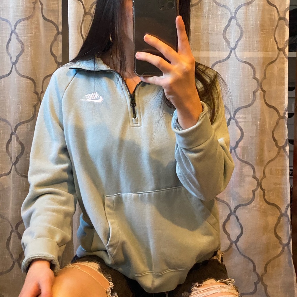 Nike Aqua Blue Quarter Zip Sweatshirt